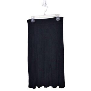 The Mogan Black Pleated Pull on Skirt